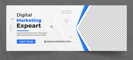 Modern flat design isometric concept of Digital Marketing for banner and website, Digital Marketing Expert agency, Marketing Banner With Blue And White Shade, Business analysis.のイラスト素材