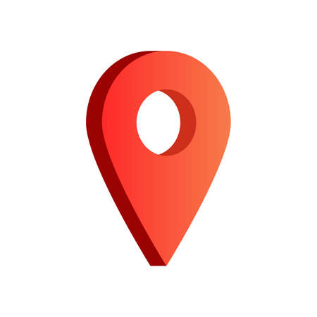 You are here gps navigation map pointer, Vector map marker icon that points location, Web element design, Place navigation sign, Red location pin vector illustration.のイラスト素材