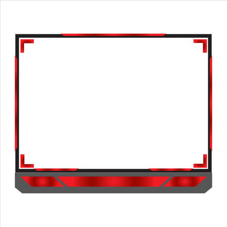 Gaming Overlay vector illustration for gamers, Red shade Gaming Overlay, stylish Overlay for gamers, Pc games, Mobile games, Live stream Cool overlay.のイラスト素材