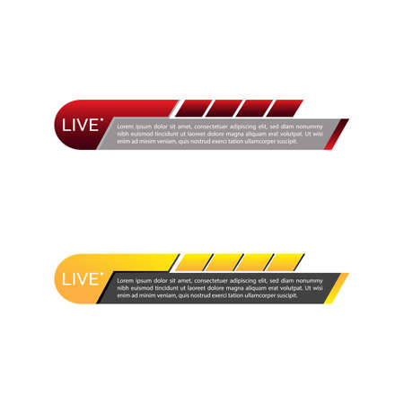 Stylish TV Channel news headline with yellow and red color shade, News headline with text design on multicolor metallic shade, Lower third headline for TV news.のイラスト素材