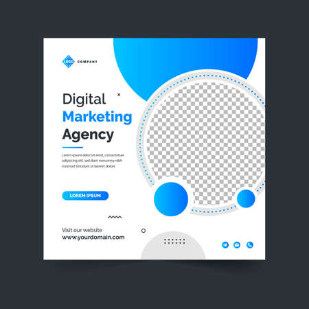 Special digital marketing agency social media story template collection, Social media banner design for Digital marketing with blue white and dark colour. templates for online digital marketing.のイラスト素材