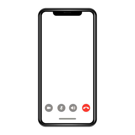 Smart mobile phone video calling png transparent mockupのイラスト素材