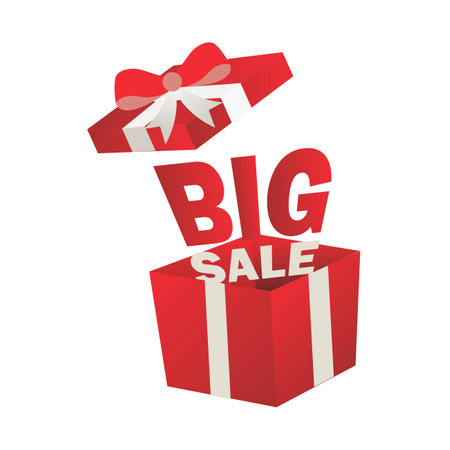 Big Sale banner, weekend special offer advertising banner template, vector illustration for big sale offer for shop with red color gift, big sale offer banner for shop.のイラスト素材