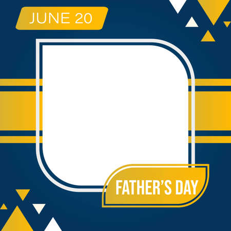 Stylish Fathers Day greeting design. Modern Social media frame for father's day. Beautiful happy father's day frame for social media multicolor posts.のイラスト素材