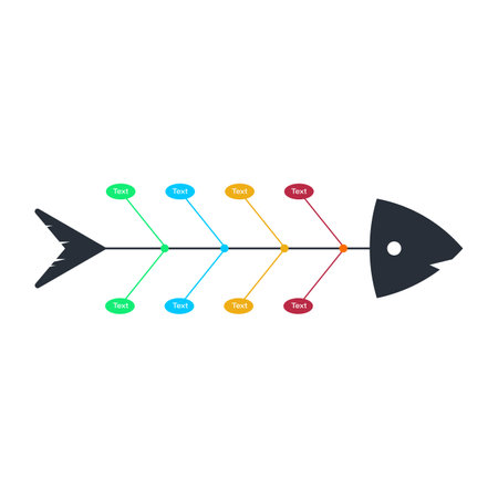 Simple Fish infographic design with colorful text slot. Fish infographic design on white background, simple Infographic elements for business presentation concept.のイラスト素材