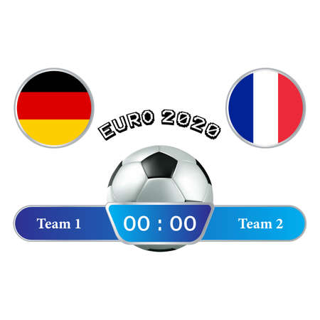 Scoreboard Broadcast Graphic and Lower Thirds Template for sports like soccer and football. Vector illustration scoreboard team broadcast graphic and lower thirds template for sports.のイラスト素材