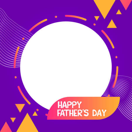 Modern Happy Fathers Day greeting design. Social media frame for happy father's day.  Beautiful happy father's day frame for social media multicolor posts.のイラスト素材