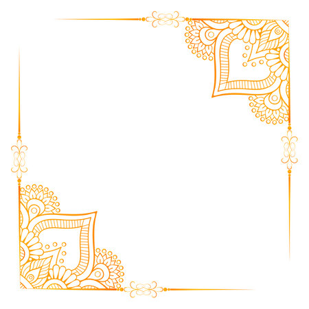 golden pattern photo frame design, photo frame design with the golden colourのイラスト素材