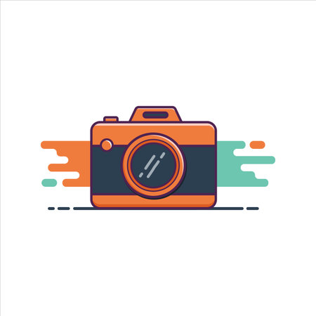 Flat Camera illustration, Flat Camera Design Vector Art, Flat Art Cameraのイラスト素材