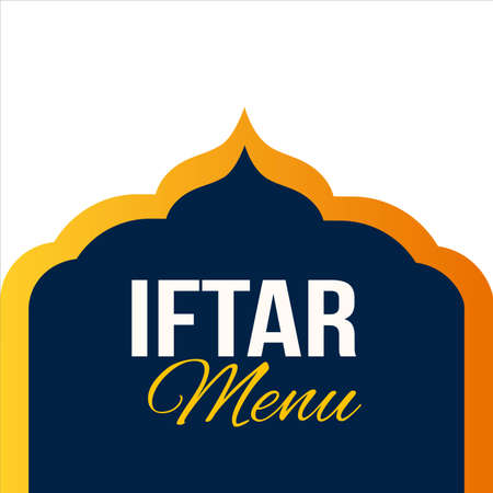Iftar menu Special event For Ramadan, Iftar menu gold and blue design, Iftar menu Font design, Illustration Vector Design Of Ramadan  Template, Happy Ramadan Kareem Poster, Ramadan Kareem background.のイラスト素材