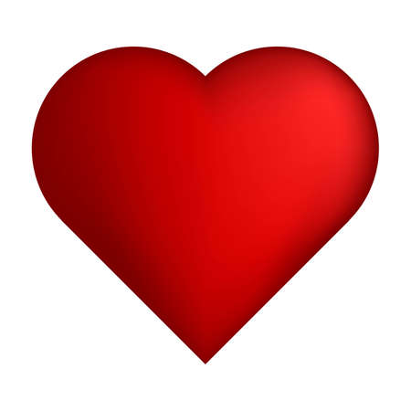 Heart, Symbol of Love and Valentine's Day. Flat Red Icon Isolated on White Background. Vector illustration.のイラスト素材