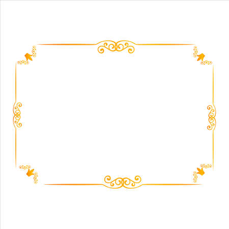 golden pattern photo frame design, photo frame design with the golden colourのイラスト素材