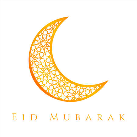 Ramadan mubarak background. Ramadan mubarak greeting card design with half moon vector illustration. Half moon vector illustration. Half moon illustration with golden color.のイラスト素材