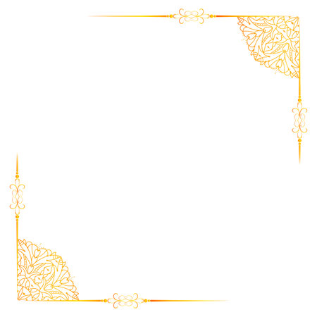 golden pattern photo frame design, photo frame design with the golden colourのイラスト素材