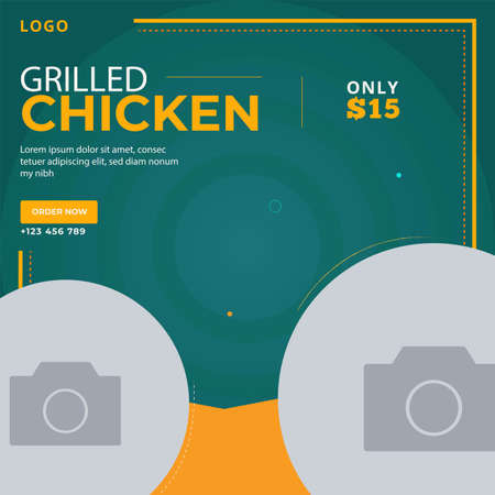 Restaurant offer menu card design with green and yellow colorのイラスト素材
