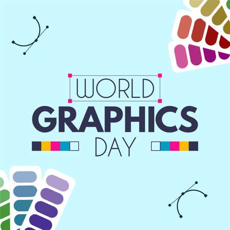 World Graphics Day Beautiful design for World Graphics Day with Multi-colour shade for a card or poster design. Colourful text effect, Standard illustration on a special day for Graphicsのイラスト素材