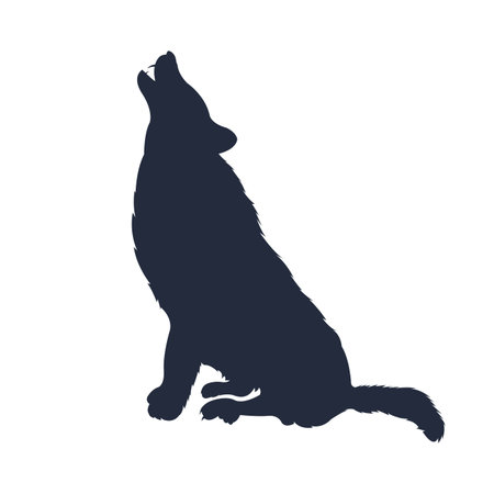 Silhouette of the wolf. Vector wolf logo. wildlife, Wild wolf illustration, wolf sitting icon
