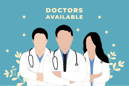 Medical doctor line art. Male and female doctor flat design. Doctor coloring page vector. Male and...