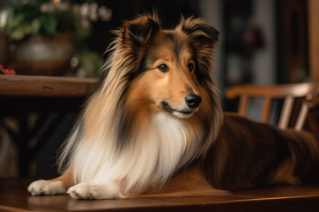 Shetland Sheepdog, Rough Collie, Sheltie AI Generatedの素材