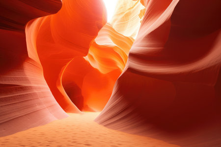 Antelope Canyon is a slot canyon located on Navajo land near Page, Arizona, United States. It is one of the most photographed slot canyon in the world, Unbelievable Antelope Canyon, AI Generatedの素材
