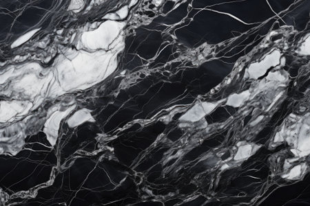 Black marble patterned texture background. Marbling artwork for design, Abstract marbled background, Luxurious elegant black and white marble stone texture, AI Generatedの素材