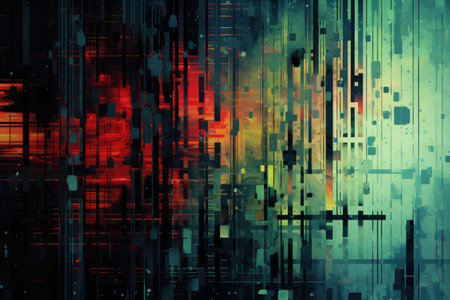 abstract colorful background with some smooth lines in it and some grunge effects,  AI Generatedの素材