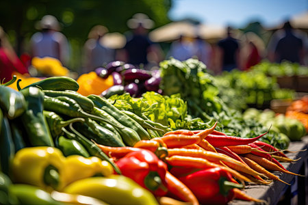 People shopping at La Boqueria market in Barcelona, Spain, AI Generatedの素材