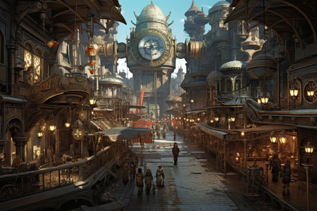 3d illustration of the ancient city of Kolkata, India, AI Generatedの素材