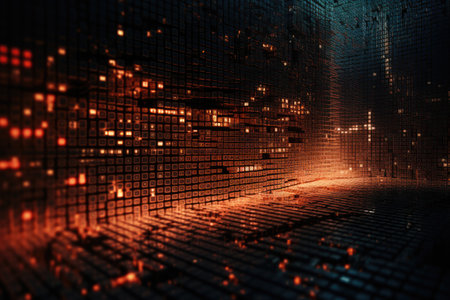 Futuristic technology background with binary code. 3d illustration, AI Generatedの素材