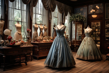 Luxury Victorian interior of the Victoria's Secret store in London, AI Generatedの素材