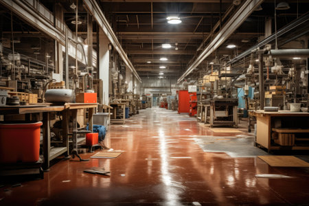 Production line of the factory for the production of household appliances. Industrial background, Faces of the souls, AI Generatedの素材