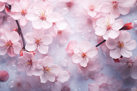 A captivating sight of a tree adorned with a bunch of delicate pink flowers, showcasing the beauty of nature, Sakura, Cherry blossom, Spring flowers, Floral background, AI Generatedの素材