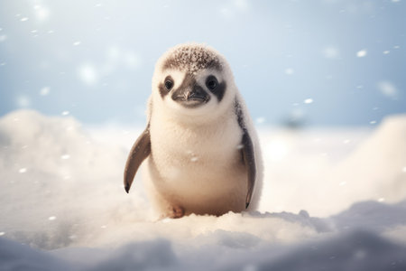 Penguin on the snow. penguin on the snow background, Portrait of senior doctor with stethoscope in his office, Portrait of a mature doctor with eyeglasses, AI Generatedの素材