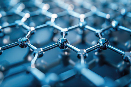 This photograph showcases a detailed view of a metal structure, highlighting its intricate design and construction, A nanotechnology-powered green energy solution, AI Generatedの素材