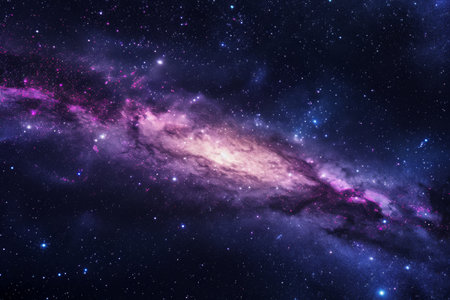 This image showcases a galaxy with stars in the background, providing a mesmerizing view of the celestial wonders, A captivating panorama of interstellar cloud galaxies, AI Generatedの素材