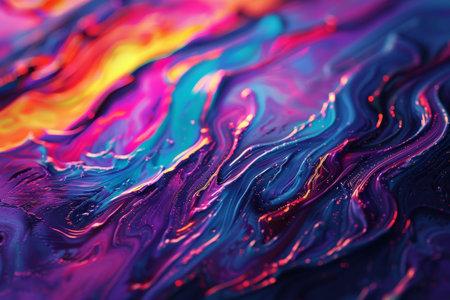 Detailed view of an abstract painting, showcasing intricate brush strokes and vibrant colors, A perfect contrast for your vibrant creationsの素材