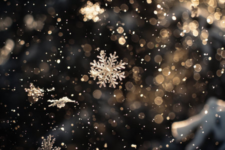 Icy snowflakes gently falling from the sky in snowflake stock videos & royalty-free footage, Icy snowflakes falling gently from the skyの素材