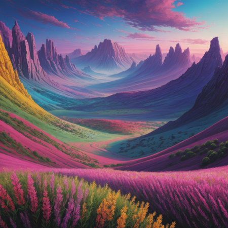 Bloom stroke art brush colorful beautiful mountain texture rockの素材