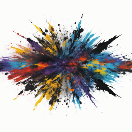 Cheerful saturated colorful pigment varied texture canvas oilの素材