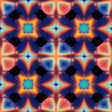 Vibrant rich design canvas floral dynamic classic repetitionの素材