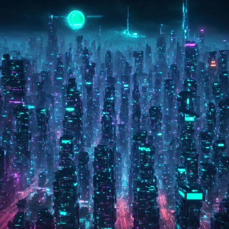 Futuristic city wallpapers wallpapers skyscraper metropolitan architecture skyline AI generatedの素材