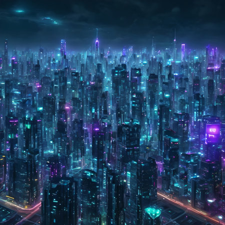Futuristic city wallpapers wallpapers streets traffic architecture skyscraper skyline AI generatedの素材