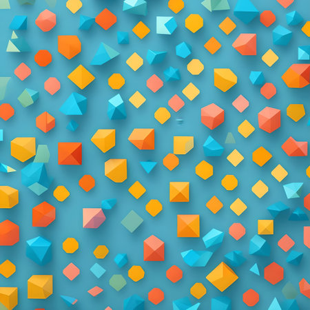 A colorful background with many different shapes saturated wall scene lively cheerful AI generatedの素材