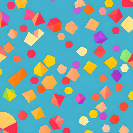 Colorful background with many different colored shapes bold bright context shade AI generatedの素材