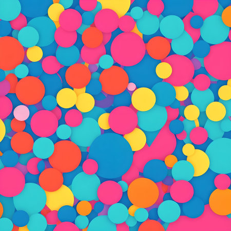 Colorful balloons background space wall bright blurred bold lively scene multicolor AI generatedの素材