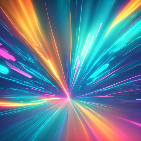 Abstract background with colorful lines and lights space canvas graphic texture AI generatedの素材