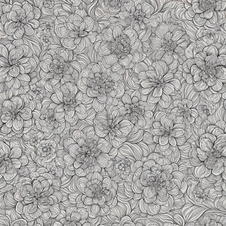 Seamless floral pattern vector design botanical motif garden bloom nature abstract AI generatedの素材