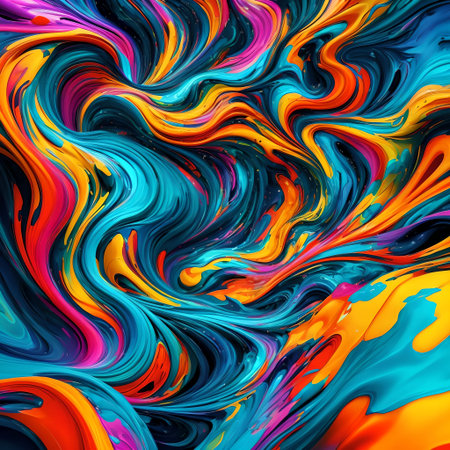 Colorful abstract background with a very smooth surface bright saturated eye-catching AI generatedの素材