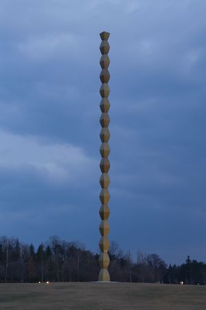 The Infinite Column sculpted by Brancusi, in Romania.の写真素材