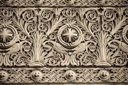 Detail from the cathedral in Orastie, Romania.の写真素材